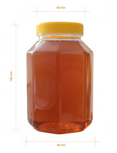 Borcan hexagolan din plastic 1kg