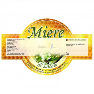 Eticheta miere Salcam rotunda 125X86 mm