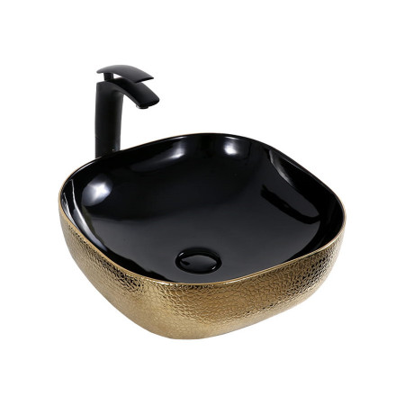 Lavoar Atlanta negru-auriu, 42,5 x 42,5 x 14,5 cm
