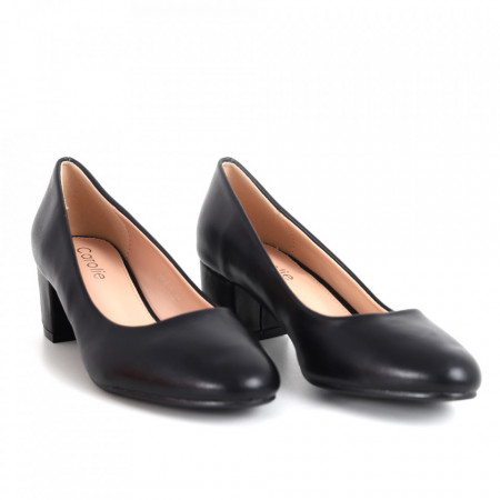 Pantofi cu toc din piele ecologică cod OD0134 Black