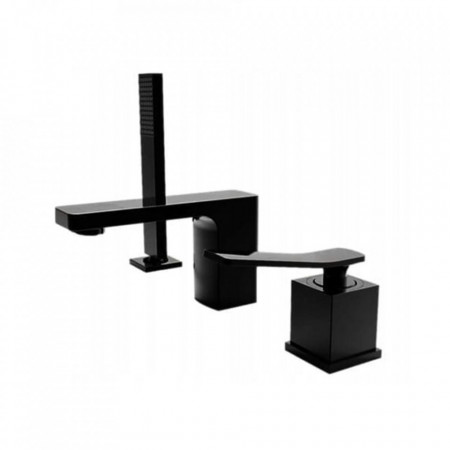 Baterie pentru cadă negru mat 3-HOLE