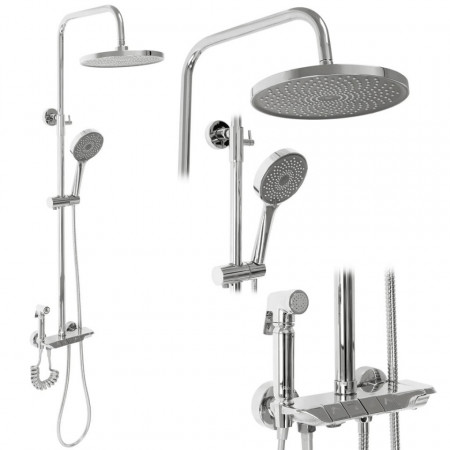 Coloana de dus Max crom cu termostat