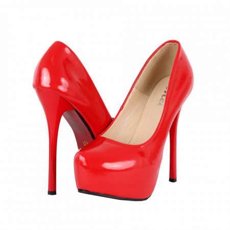Pantofi cu toc cod OLG1 Roși - Pantofi cu toc și platformă foarte înalte pentru dame care vă pot completa o ținută fresh în acest sezon. Incalțî-te cu această pereche de pantofi la modă și asorteaz-o cu pantalonii sau fusta preferată pentru a creea o ținută deosebită. - Deppo.ro