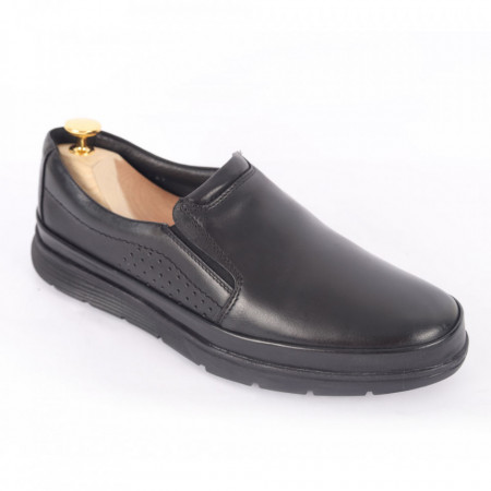 Pantofi din piele naturală pentru bărbați cod 175 Negru