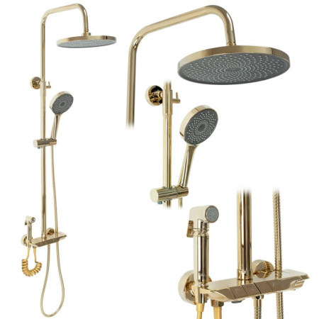 Coloana de dus Max Auriu gold cu termostat