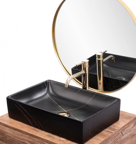 Lavoar pe blat Inga Black Marble Mat 51x34x12 cm