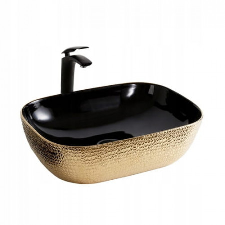 Lavoar pentru blat Tokyo negru auriu 45 si 50 cm