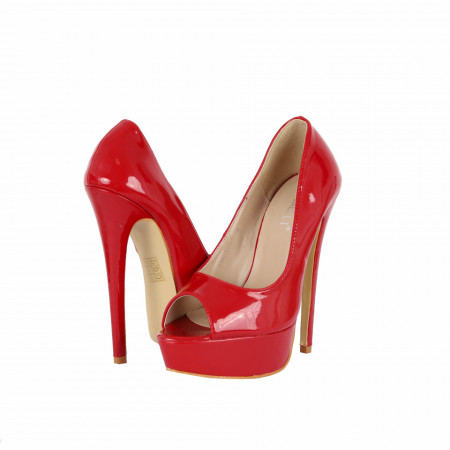 Pantofi cu toc cod FWH15001 Roși - Pantofi roşii cu toc și platformă foarte înalte pentru dame care vă pot completa o ținută fresh în acest sezon. Incalțî-te cu această pereche de pantofi la modă și asorteaz-o cu pantalonii sau fusta preferată pentru a creea o ținută deosebită. - Deppo.ro