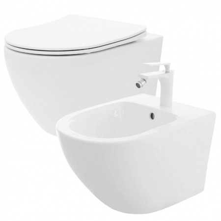 WC Carlo Flat Mini Rimless + Bideu Carlo Mini