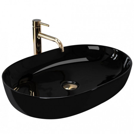 Lavoar ceramic pentru blat Rea CLEO Negru 41x60x14 cm