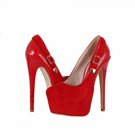 Pantofi cu toc cod YC806717 Roși - Pantofi cu toc și platformă foarte înalte pentru dame care vă pot completa o ținută fresh în acest sezon. Incalțî-te cu această pereche de pantofi la modă și asorteaz-o cu pantalonii sau fusta preferată pentru a creea o ținută deosebită. - Deppo.ro