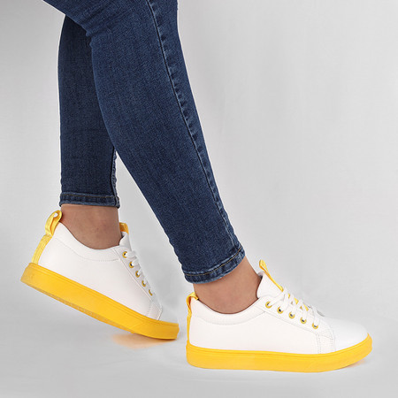 Pantofi sport Iris Galben Neon - Pantofi sport din material textil cu talpă galbenă si un calapod comod - Deppo.ro
