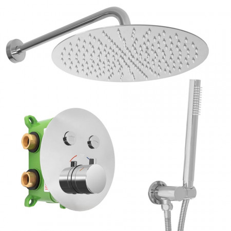 Set de duș incastrat LUNGO MILER crom + BOX cu termostat