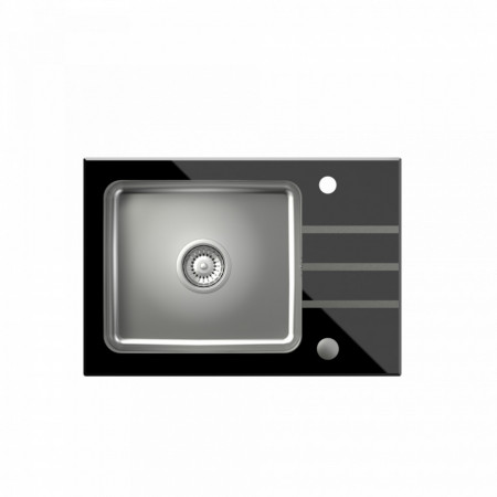 JACK 116 Steinglass negru cu mufă și sifon manual