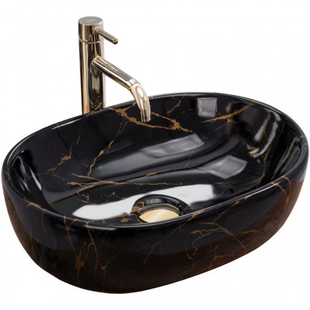 Lavoar pe blat Amelia Black Marble shiny 45x34x13