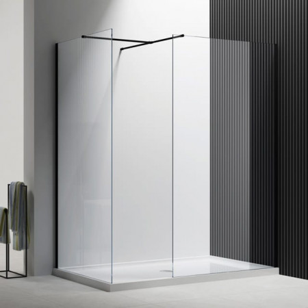 Panou de dus Malaga Duo 6 mm Negru Mat dimensiuni la alegere