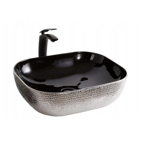 Lavoar pentru blat Tokyo negru argintiu 50x40x14 cm
