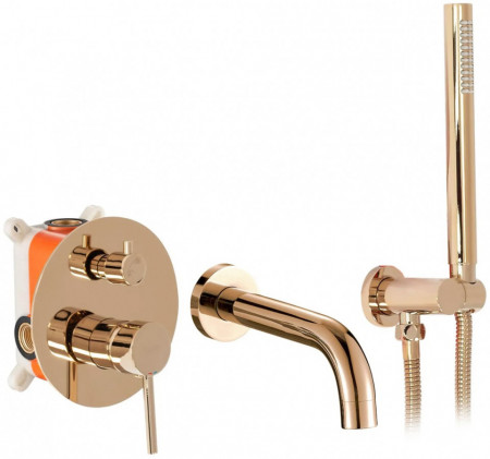 Baterie pentru cada Incastrata Lungo Rose Gold + BOX