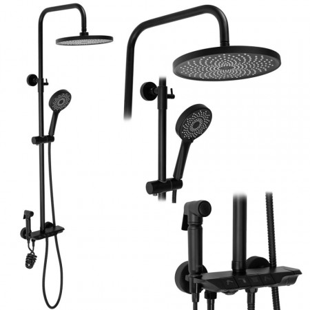 Coloana de dus Max Negru cu Termostat