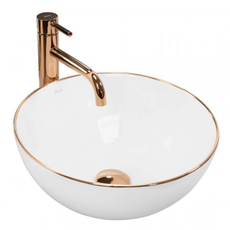 Lavoar pe blat Rea Stella Rose GOLD EDGE 36x36x15 cm
