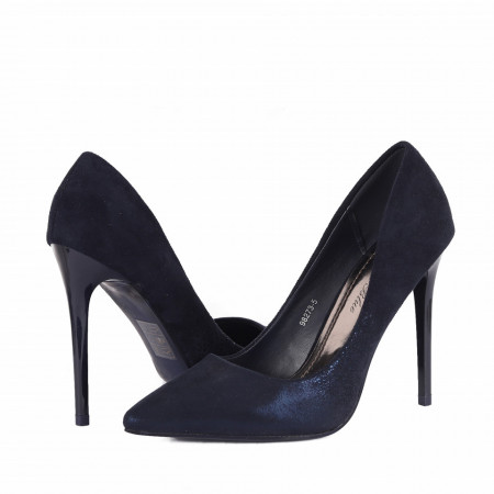 Pantofi cu toc cod 982735 Navy - Pantofi cu vârf ascuţit şi toc subţire din piele ecologică, foarte confortabili cu un calapod comod - Deppo.ro
