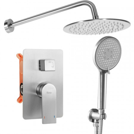 Set de duș incastrat nichel periat mat + BOX