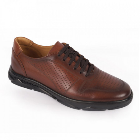 Pantofi din piele naturală pentru bărbați cod 323 Maro