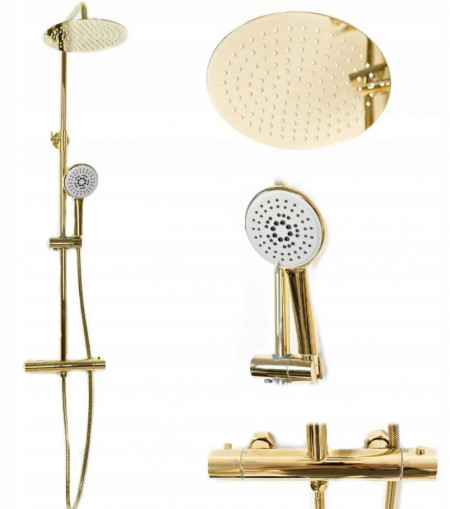 Set de duș cu termostat VINCENT GOLD