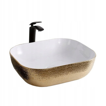 Lavoar pentru blat Tokyo alb auriu 45 si 50 cm