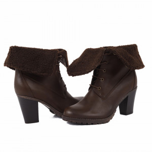 Botine cod 2X852 Maro - Botine din piele ecologică cu toc înalt - Deppo.ro