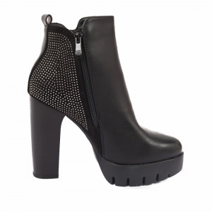 Botine cod A10109 Negre - Botine din piele ecologică cu toc înalt - Deppo.ro