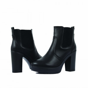 Botine cod A89606 Negre - Botine din piele ecologică cu toc înalt - Deppo.ro