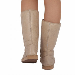 Cizme Loren Beige - Cizme tip UG din piele ecologică cu interior îmblănit ideale pentru sezonul rece - Deppo.ro