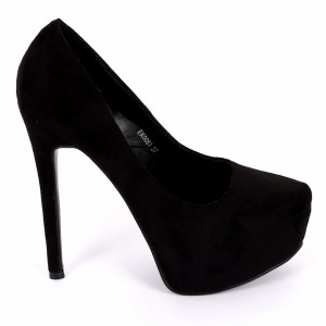 Pantofi cu toc cod EK0081 Negri - Pantofi cu toc și platformă foarte înalte pentru dame care vă pot completa o ținută fresh în acest sezon. Incalțî-te cu această pereche de pantofi la modă și asorteaz-o cu pantalonii sau fusta preferată pentru a creea o ținută deosebită. - Deppo.ro