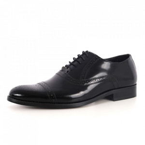 Pantofi din piele naturală pentru bărbați cod 529 Negru - Pantofi pentru bărbați, foarte comozi. - Deppo.ro