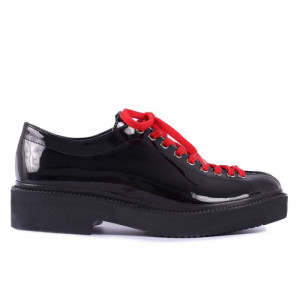 Pantofi Oxford - Pantofi din piele ecologică lăcuită, se pot purta la ţinute casual, office, elegante - Deppo.ro