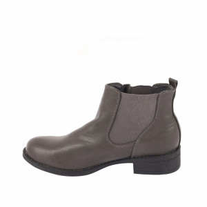 Botine cod 32517 Gri - Botine din piele ecologică cu interior căptușit și material elastic pe zona gleznei - Deppo.ro