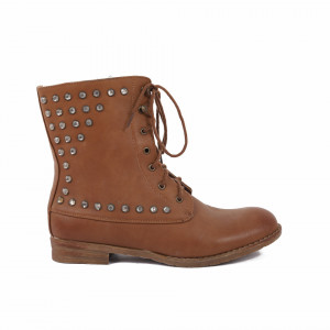 Ghete pentru dame cod A89156 Camel - Ghete din piele ecologică cu un model deosebit - Deppo.ro