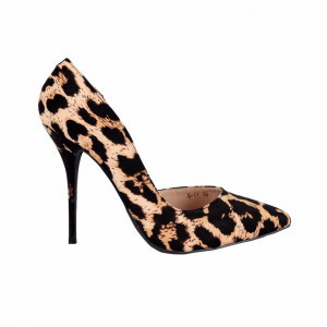 Pantofi cu toc cod Q11 Leopard Print - Pantofi din piele ecologică, cu vârf ascuţit şi toc subţire, foarte confortabili cu un calapod comod - Deppo.ro
