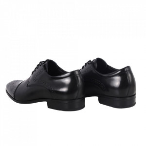 Pantofi din piele naturală pentru bărbați cod 529 Negru - Pantofi pentru bărbați, foarte comozi. - Deppo.ro