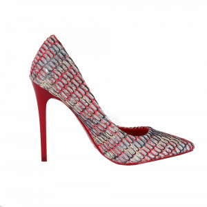 Pantofi cu toc cod 982736 Roși - Pantofi roşii cu vârf ascuţit şi toc subţire din piele ecologică, foarte confortabili cu un calapod comod - Deppo.ro