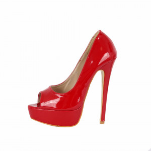 Pantofi cu toc cod FWH15001 Roși - Pantofi roşii cu toc și platformă foarte înalte pentru dame care vă pot completa o ținută fresh în acest sezon. Incalțî-te cu această pereche de pantofi la modă și asorteaz-o cu pantalonii sau fusta preferată pentru a creea o ținută deosebită. - Deppo.ro