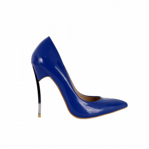 Pantofi cu toc cod HRMH2 Albaștri - Pantofi cu vârf ascuţit şi toc subţire din piele ecologică, foarte confortabili cu un calapod comod - Deppo.ro