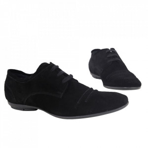 Pantofi din piele naturală pentru bărbați cod 7112 Negru - Pantofi pentru bărbați, foarte comozi. - Deppo.ro