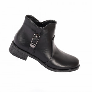 Botine Paloma Black - Botine din piele ecologică cu închidere cu fermoar - Deppo.ro