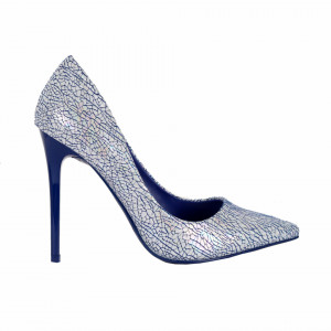 Pantofi cu toc cod 982732 Navy - Pantofi roşii cu vârf ascuţit şi toc subţire din piele ecologică, foarte confortabili cu un calapod comod - Deppo.ro