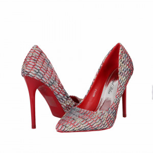 Pantofi cu toc cod 982736 Roși - Pantofi roşii cu vârf ascuţit şi toc subţire din piele ecologică, foarte confortabili cu un calapod comod - Deppo.ro