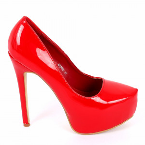 Pantofi cu toc cod EK0001 Roși - Pantofi cu toc și platformă foarte înalte pentru dame care vă pot completa o ținută fresh în acest sezon. Incalțî-te cu această pereche de pantofi la modă și asorteaz-o cu pantalonii sau fusta preferată pentru a creea o ținută deosebită. - Deppo.ro