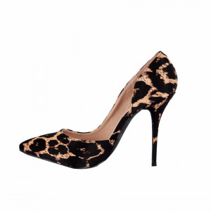 Pantofi cu toc cod Q11 Leopard Print - Pantofi din piele ecologică, cu vârf ascuţit şi toc subţire, foarte confortabili cu un calapod comod - Deppo.ro