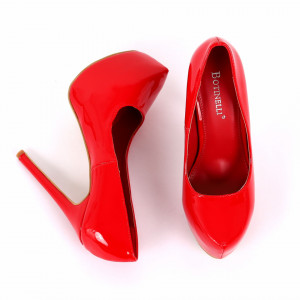 Pantofi cu toc cod EK0001 Roși - Pantofi cu toc și platformă foarte înalte pentru dame care vă pot completa o ținută fresh în acest sezon. Incalțî-te cu această pereche de pantofi la modă și asorteaz-o cu pantalonii sau fusta preferată pentru a creea o ținută deosebită. - Deppo.ro